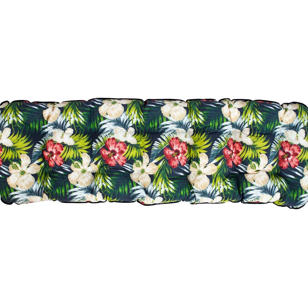 Tuolin pehmuste BADEN-BADEN 48x165 cm, tumma kukkakuosi, musta*Home4you Best
