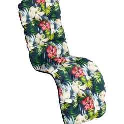 Tuolin pehmuste BADEN-BADEN 48x165 cm, tumma kukkakuosi, musta*Home4you Best