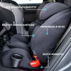 Turvaistuin ISOFIX 9-36 kg Black edition*Kikid Clearance