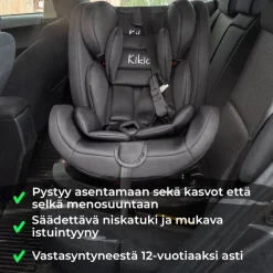 Hot Turvaistuin & turvakaukalo Black Edition Isofix 0-36kg musta Lastentarvikkeet