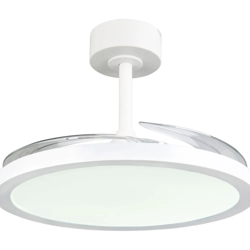 Sale Tuuletinkattovalaisin Kasfjord Starlight Ø106.5cm LED mattavalkoinen Tuuletinvalaisimet