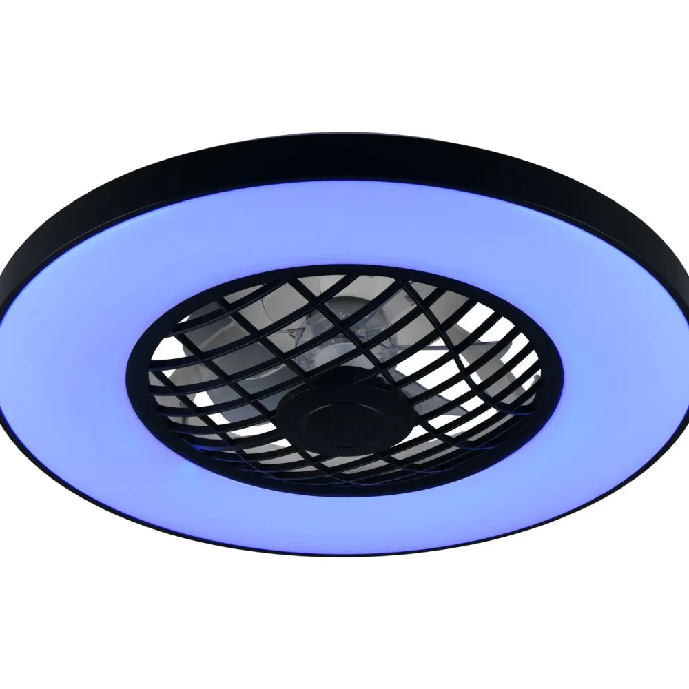 Tuuletinkattovalaisin Linköping Ø59cm LED RGB Bluetooth-kaiutin musta*Trio Hot