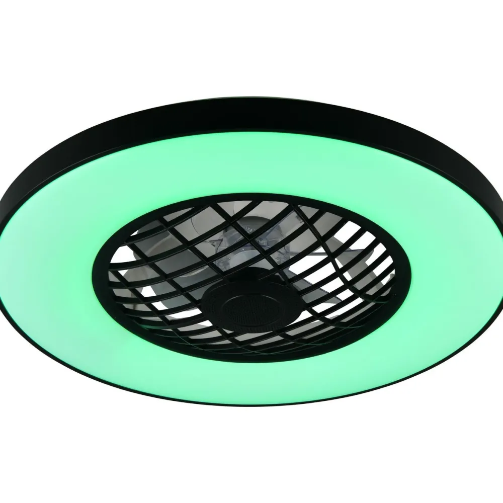 Tuuletinkattovalaisin Linköping Ø59cm LED RGB Bluetooth-kaiutin musta*Trio Hot