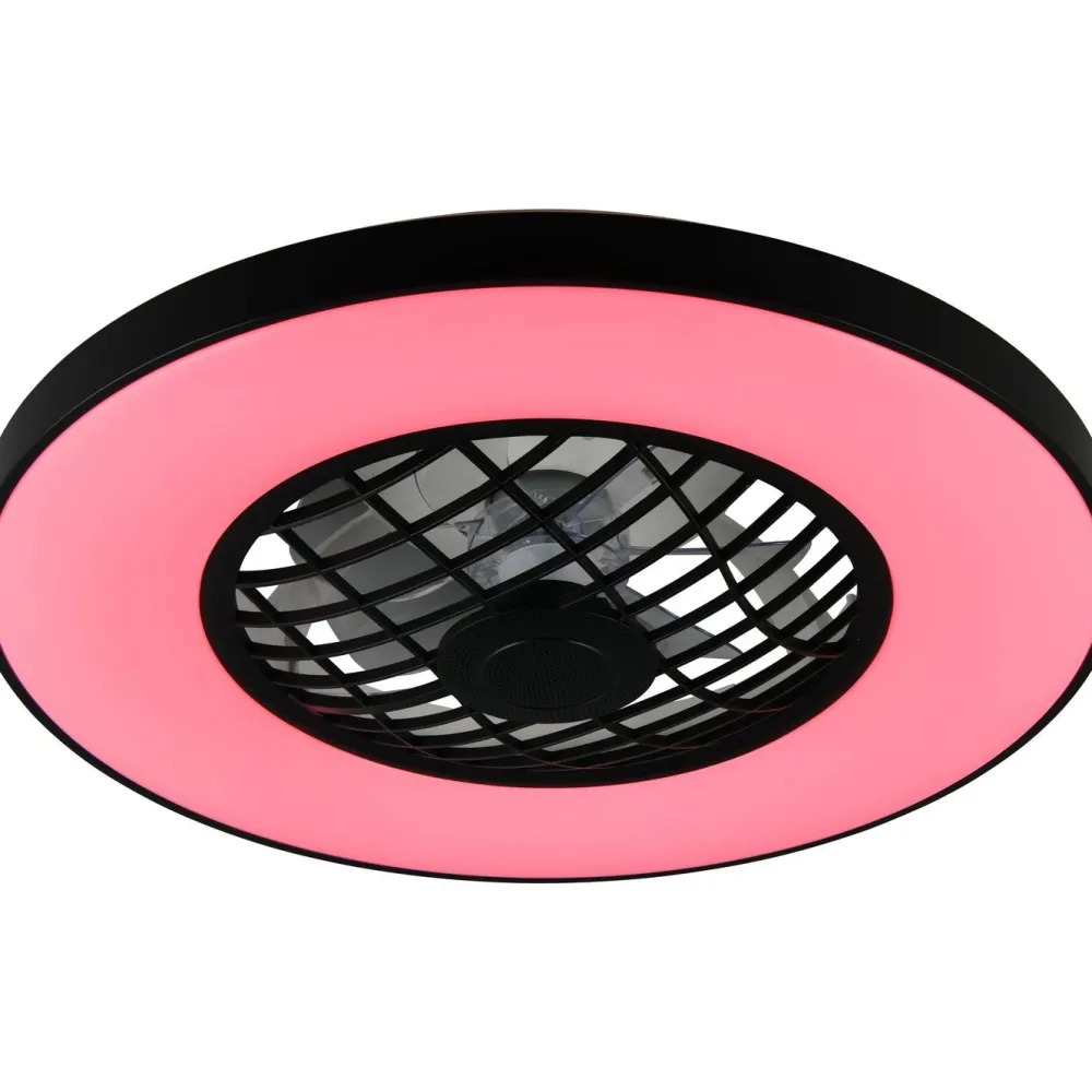 Tuuletinkattovalaisin Linköping Ø59cm LED RGB Bluetooth-kaiutin musta*Trio Hot