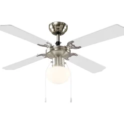 Tuuletinvalaisin Edi Light Ø106.6cm E27 valkoinen/vaahtera, mattanikkeli*Eglo Sale