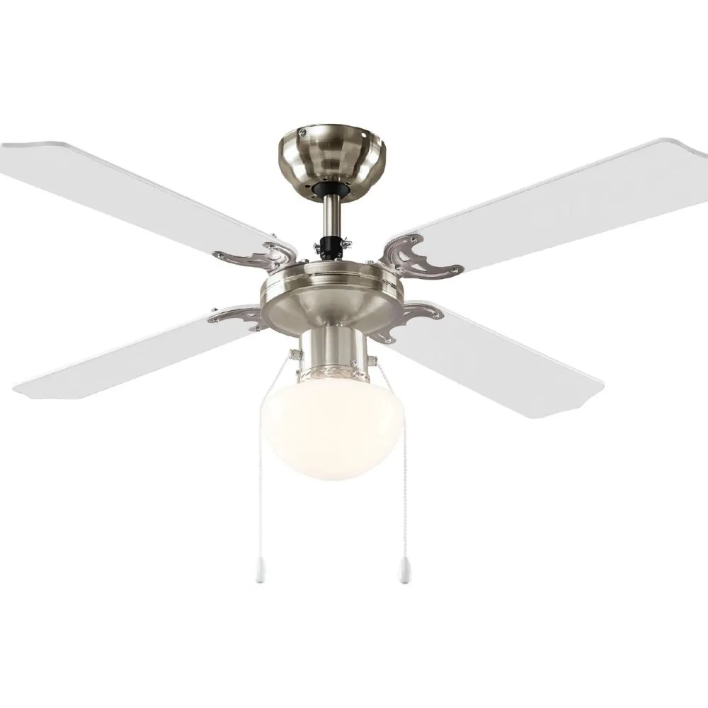 Tuuletinvalaisin Edi Light Ø106.6cm E27 valkoinen/vaahtera, mattanikkeli*Eglo Sale