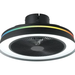 Outlet Tuuletinvalaisin Vallonia RGB/CCT LED Ø48cm kaukosäädin musta Tuuletinvalaisimet