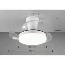 Tuuletinvalaisin LED Tampere valkoinen*Trio Outlet