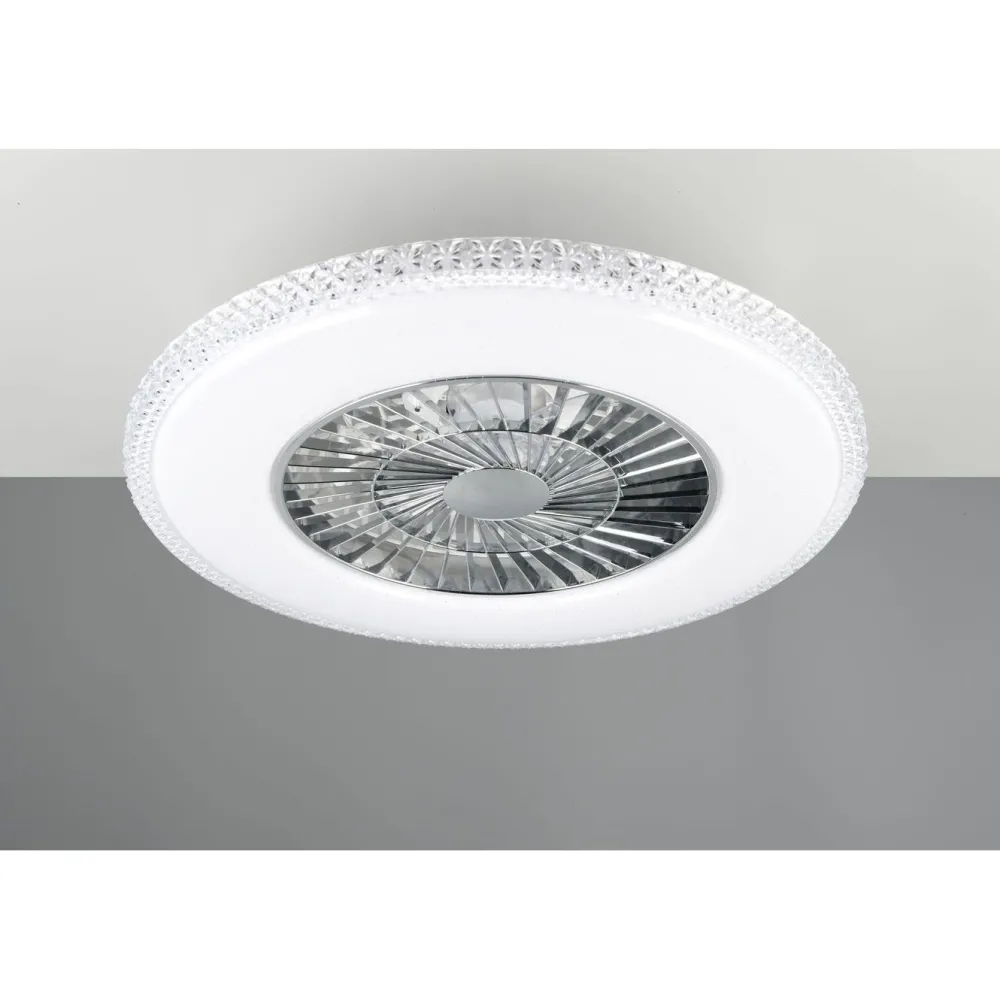 New Tuuletinvalaisin Harstad, Ø60cm, kromi, starlight Tuuletinvalaisimet