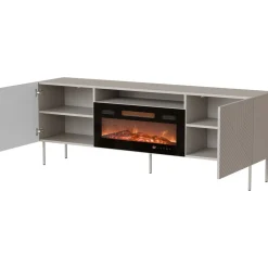 TV-taso + takka Art Deco 190 EF II, beige/musta*Nomla Clearance