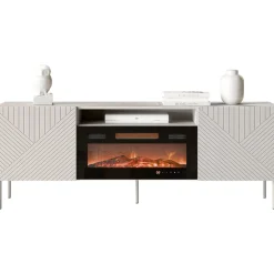 TV-taso + takka Art Deco 190 EF II, beige/musta*Nomla Clearance