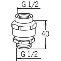 Tyhjöventtiili 261031 G1/2 sk x G1/2 uk kromi Hanavarusteet Ja -Liittimet