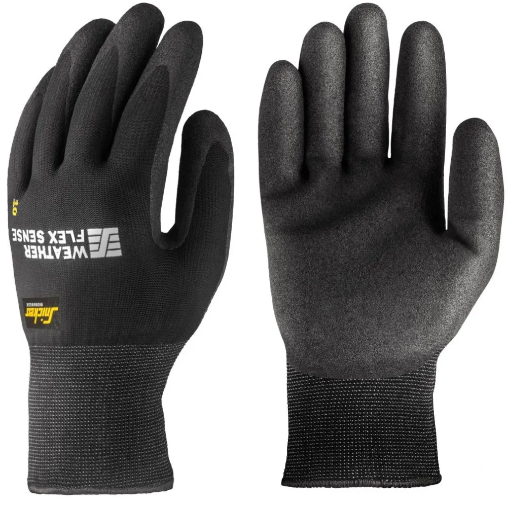 Työkäsineet 9319 Weather Flex Sense 10 kpl/pkt musta*Snickers Workwear Sale