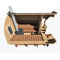 Tynnyrisauna Alex Basic Ø 2,3x3 m sis. kiuas ja hormi*ARCTIC FINLAND HOUSE Sale