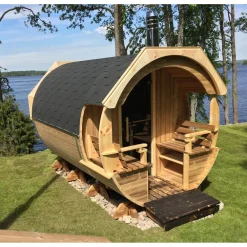 Discount Tynnyrisauna Alex Delux Ø 2,3x3 m sis. kiuas ja hormi Tynnyrisaunat