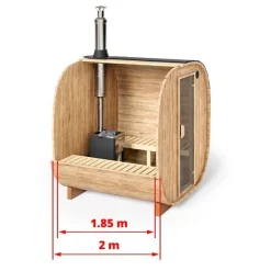 Tynnyrisauna Cube, 220x230cm, 4 hlöä*Baltresto Online