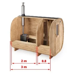 Best Tynnyrisauna Cube, 220x300cm, pukuhuoneella, 4 hlöä Tynnyrisaunat