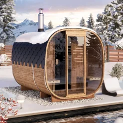 Best Tynnyrisauna Cube, 220x300cm, pukuhuoneella, 4 hlöä Tynnyrisaunat