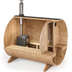 Best Tynnyrisauna , 200x240cm, 4 hlöä, terassilla Pihasaunat Ilman Rakennuslupaa|Tynnyrisaunat