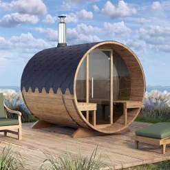 Best Tynnyrisauna , 200x240cm, 4 hlöä, terassilla Pihasaunat Ilman Rakennuslupaa|Tynnyrisaunat