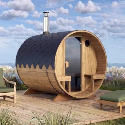 Best Tynnyrisauna , 200x240cm, 4 hlöä, terassilla Pihasaunat Ilman Rakennuslupaa|Tynnyrisaunat