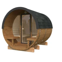Tynnyrisauna Anita 1,3+0,7 m², ikkunoilla*Palmako Best