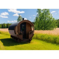 Tynnyrisauna Valter Basic Ø 2,3x4,2 m sis. kiuas ja hormi*ARCTIC FINLAND HOUSE Discount