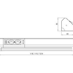 Työpistevalaisin LED 10 W 2xUSB-paikka 2xPistokepaikka 799 mm*Elektra Sale