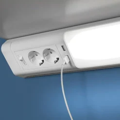 Hot Työpistevalaisin LED 10 W 2xUSB-paikka 2xPistokepaikka 518 mm Keittiövalaisimet