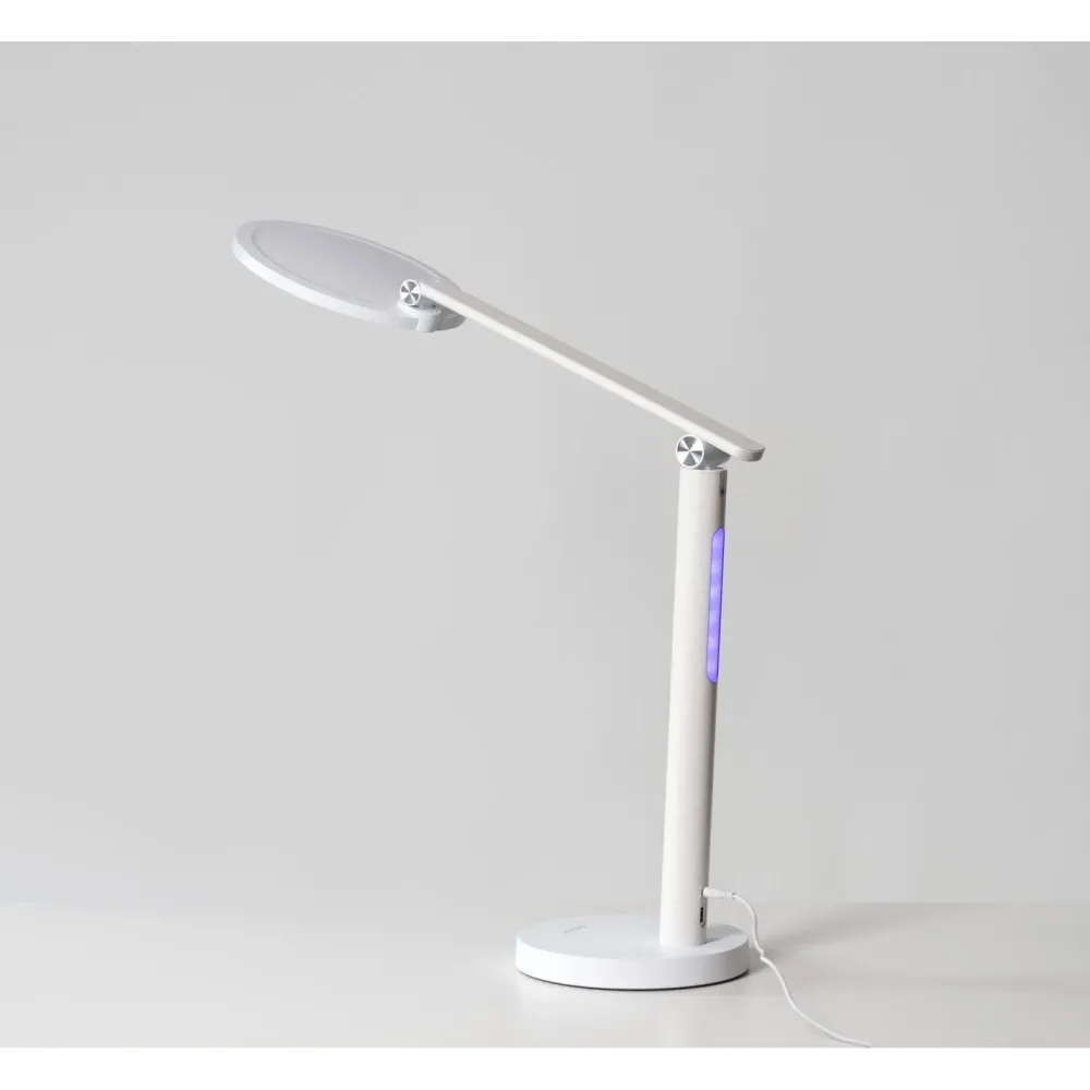 Clearance Työpöytävalaisin kirkasvalolla Oslo 60cm 16W USB valkoinen Kirkasvalolamput