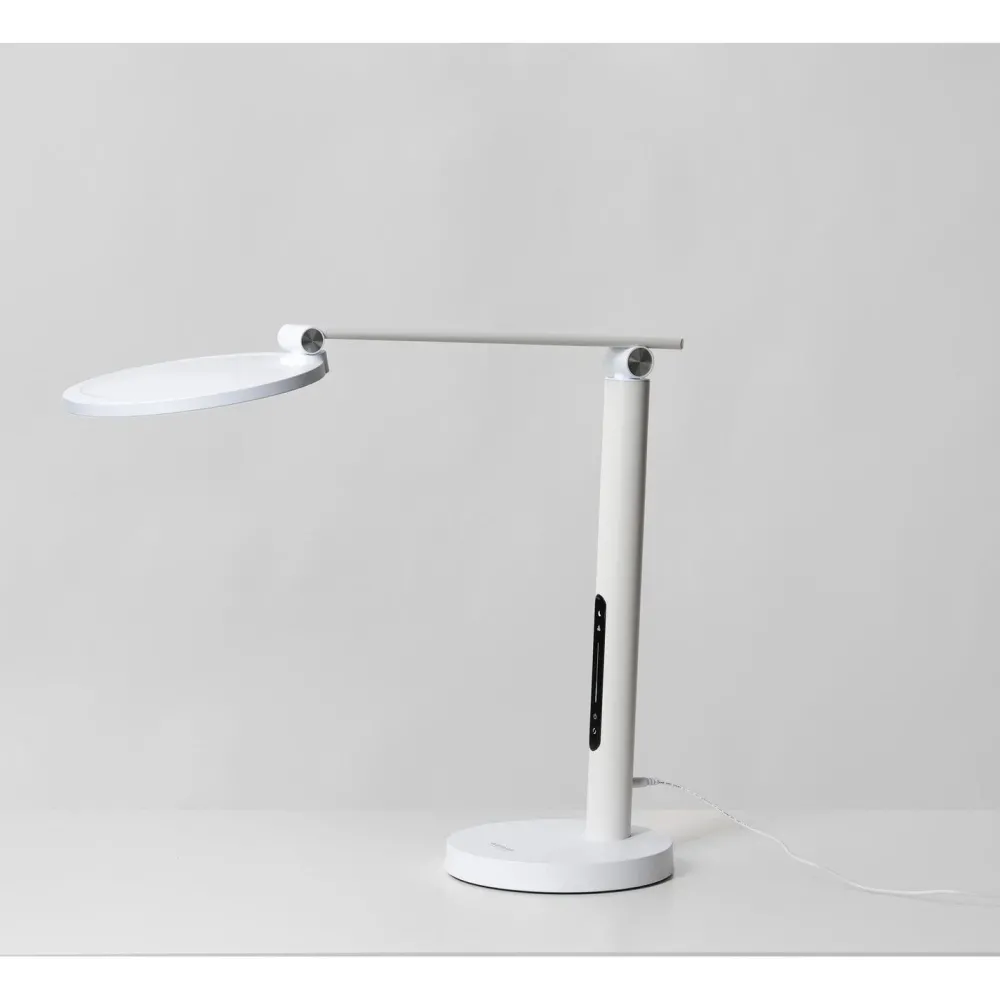 Clearance Työpöytävalaisin kirkasvalolla Oslo 60cm 16W USB valkoinen Kirkasvalolamput