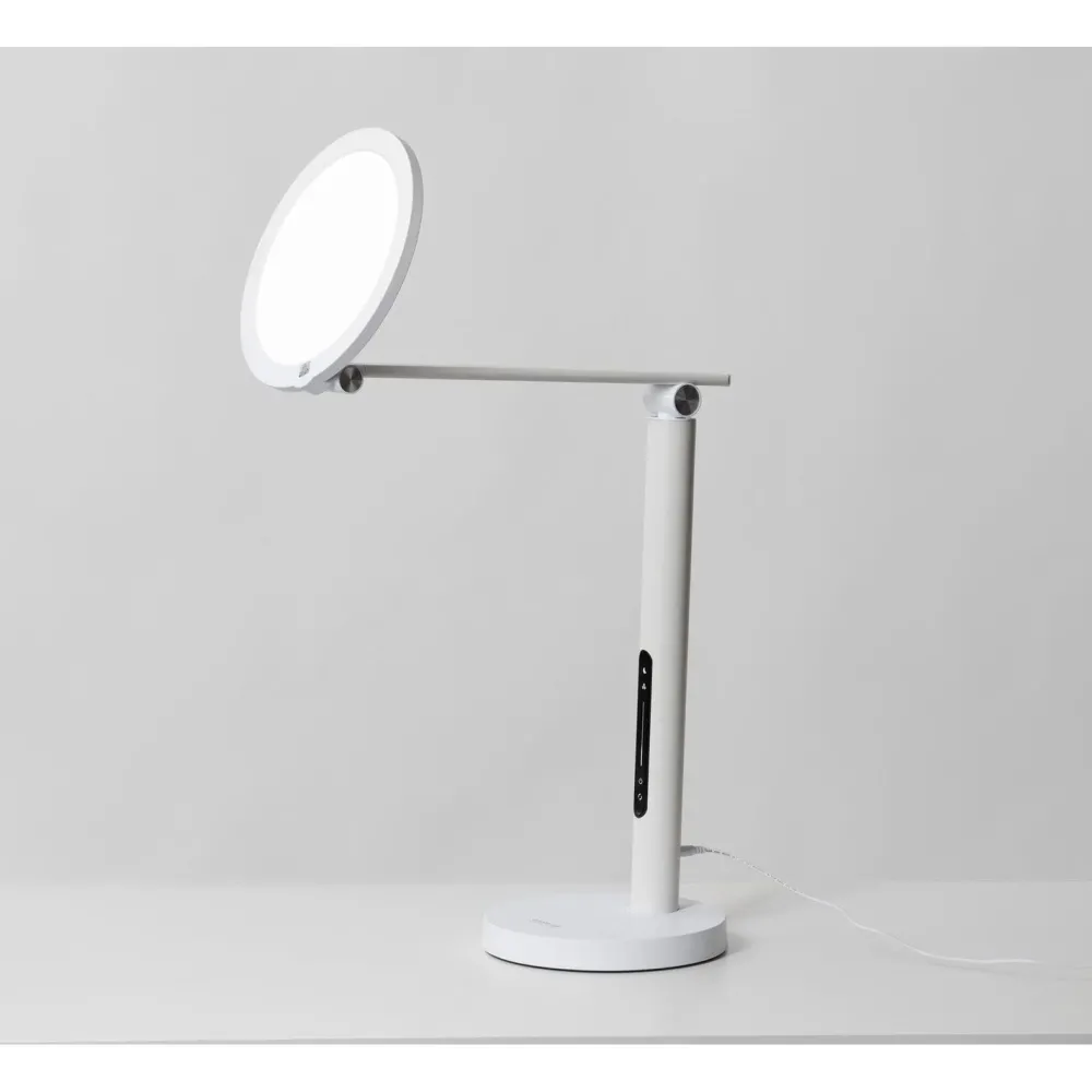 Clearance Työpöytävalaisin kirkasvalolla Oslo 60cm 16W USB valkoinen Kirkasvalolamput