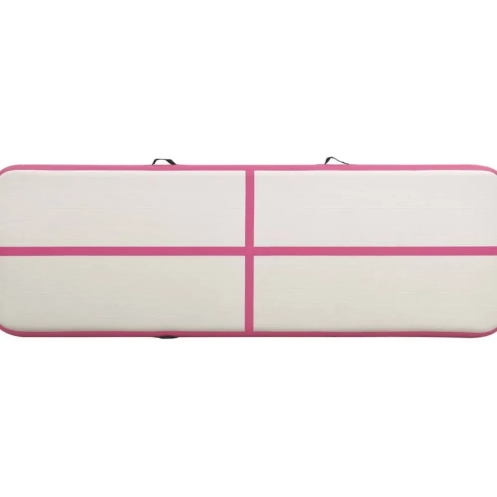 Täytettävä voimistelumatto pumpulla 300x100x15 cm PVC pinkki*FinePRICE Discount
