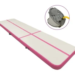 Täytettävä voimistelumatto pumpulla 600x100x15 cm PVC pinkki*FinePRICE Hot