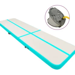 Täytettävä voimistelumatto pumpulla 800x100x15 cm PVC vihreä*FinePRICE Clearance
