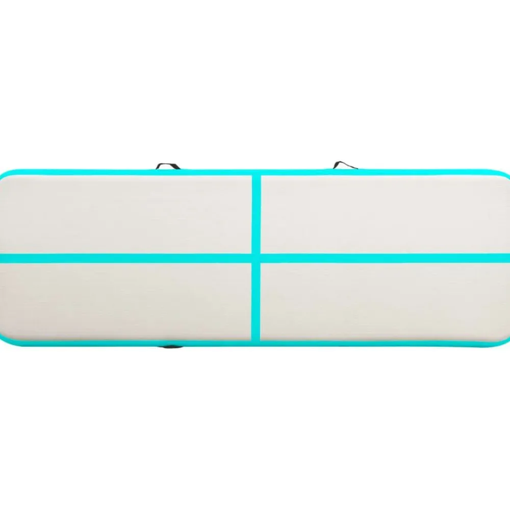 Täytettävä voimistelumatto pumpulla 500x100x20 cm PVC vihreä*FinePRICE Outlet