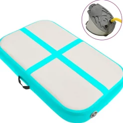 Hot Täytettävä voimistelumatto pumpulla 60x100x20 cm PVC vihreä Airtrack Ilmavolttipatjat
