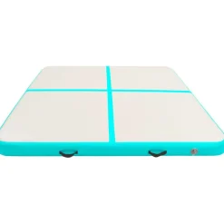 Täytettävä voimistelumatto pumpulla 200x200x15 cm PVC vihreä Airtrack Ilmavolttipatjat