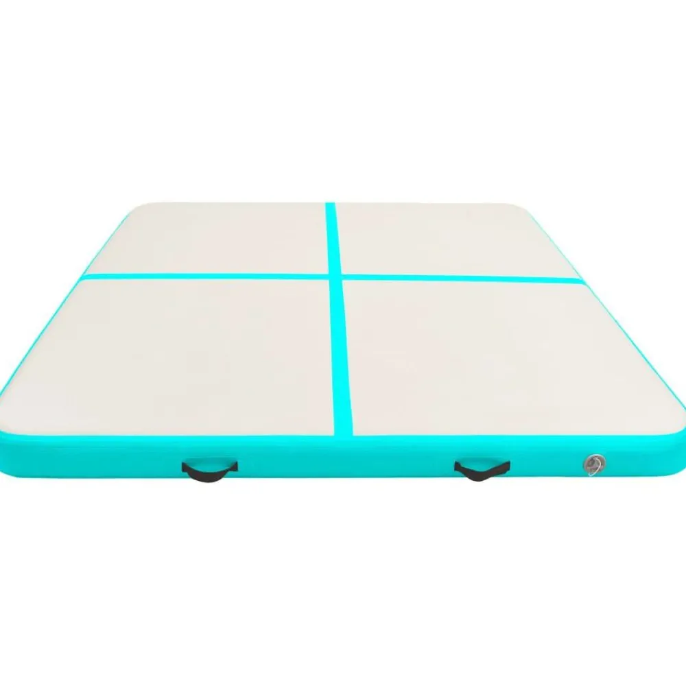 Täytettävä voimistelumatto pumpulla 200x200x15 cm PVC vihreä Airtrack Ilmavolttipatjat