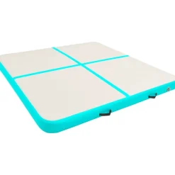 Täytettävä voimistelumatto pumpulla 200x200x15 cm PVC vihreä Airtrack Ilmavolttipatjat