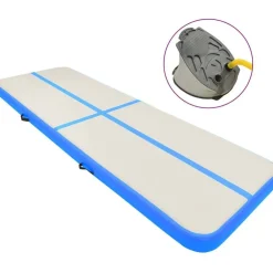 Sale Täytettävä voimistelumatto pumpulla 400x100x20cm PVC sininen Airtrack Ilmavolttipatjat