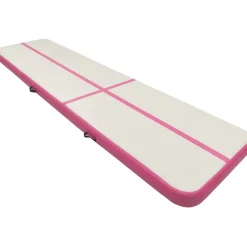 Discount Täytettävä voimistelumatto pumpulla 600x100x20 cm PVC pinkki Airtrack Ilmavolttipatjat