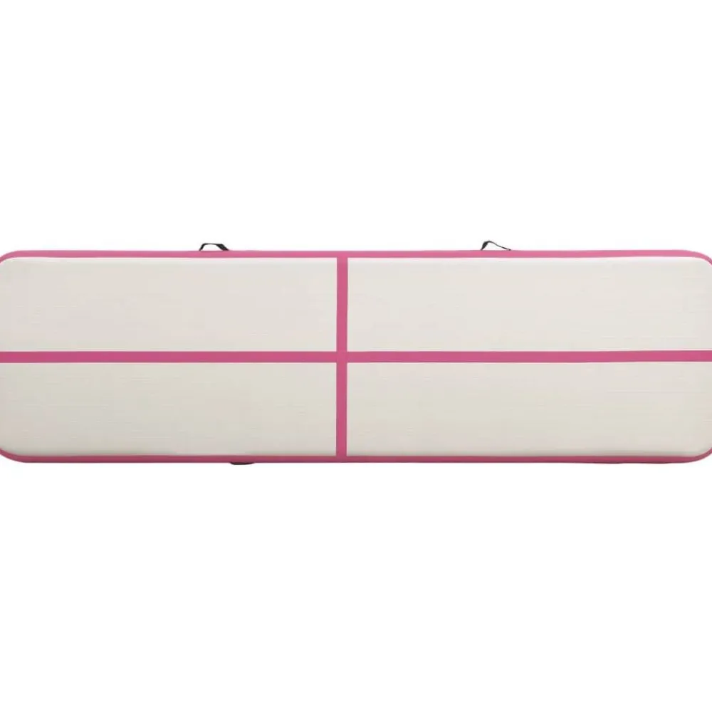 Discount Täytettävä voimistelumatto pumpulla 600x100x20 cm PVC pinkki Airtrack Ilmavolttipatjat