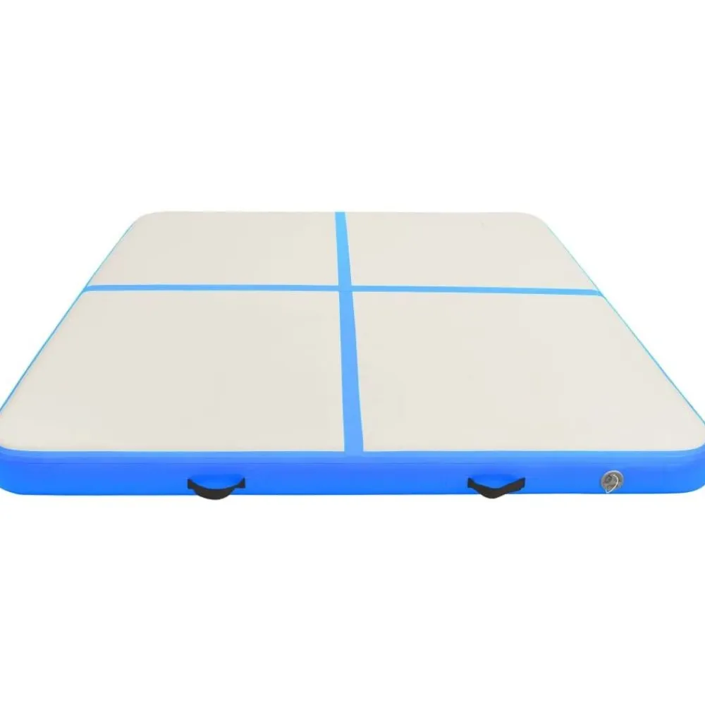Discount Täytettävä voimistelumatto pumpulla 200x200x10cm PVC sininen Airtrack Ilmavolttipatjat|Kehonhuolto