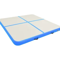 Discount Täytettävä voimistelumatto pumpulla 200x200x10cm PVC sininen Airtrack Ilmavolttipatjat|Kehonhuolto