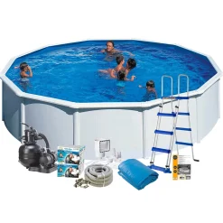 Uima-allaspaketti 120 pyöreä Ø550 cm valkoinen*Swim & Fun New