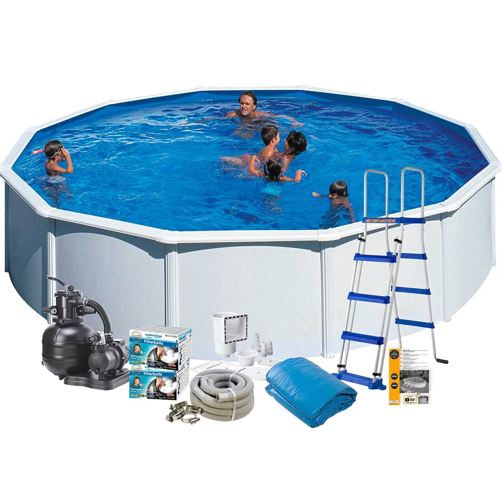 Uima-allaspaketti 120 pyöreä Ø550 cm valkoinen*Swim & Fun New