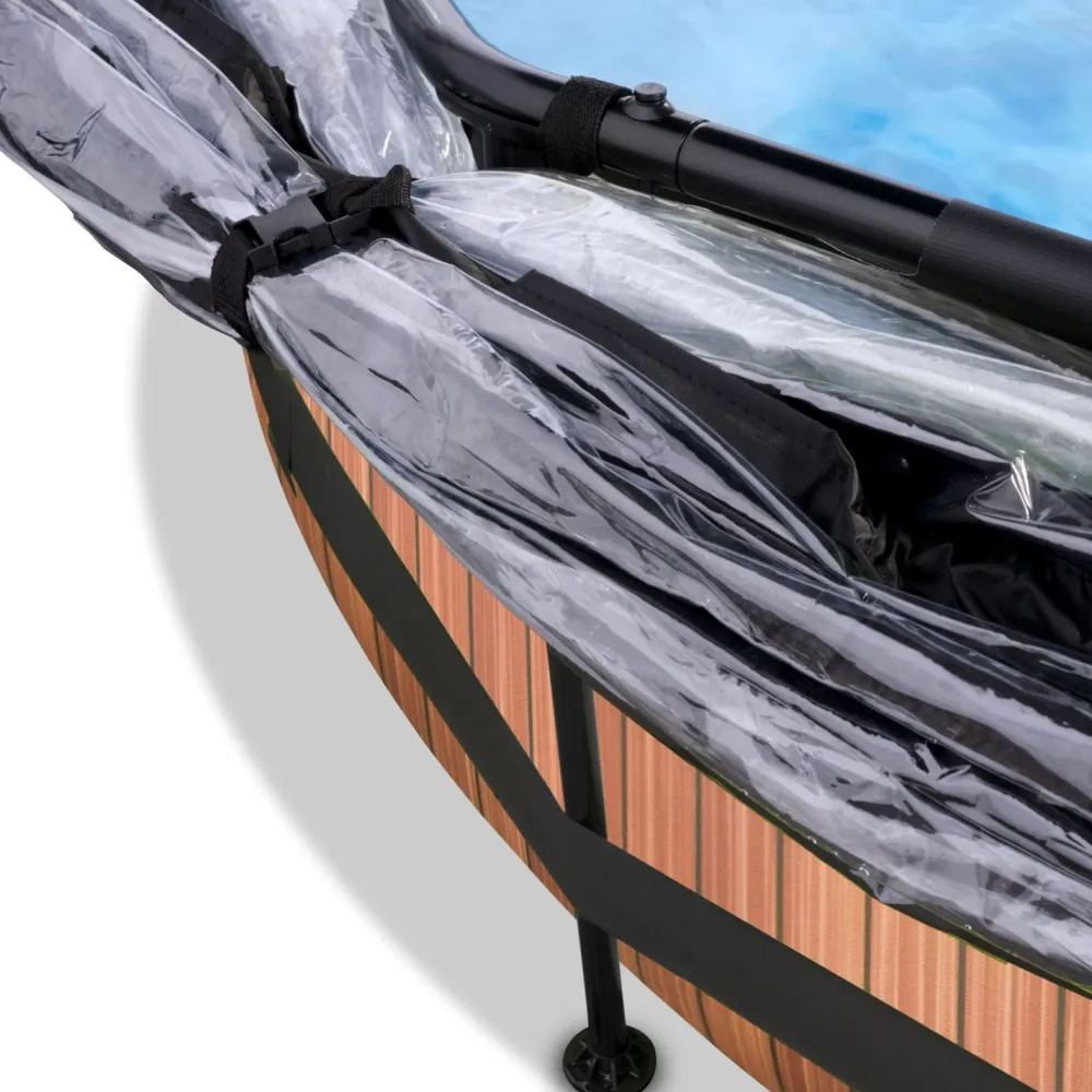 Outlet Uima-allassetti Timber 12v pyöreä puukuvio sis. kupu eri kokoja Uima-Altaat