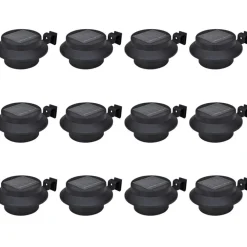 Ulkoaurinkokennovalaisin aitaan 12 kpl led musta*FinePRICE Sale