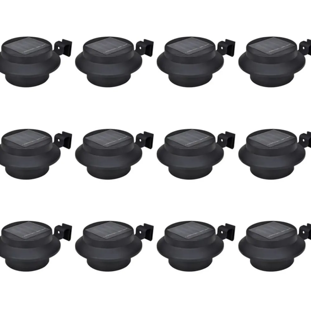 Ulkoaurinkokennovalaisin aitaan 12 kpl led musta*FinePRICE Sale